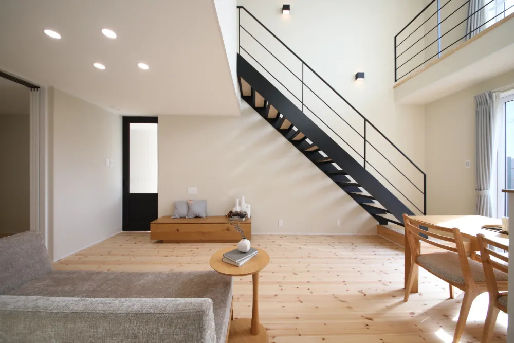 自然素材を使用したLDK