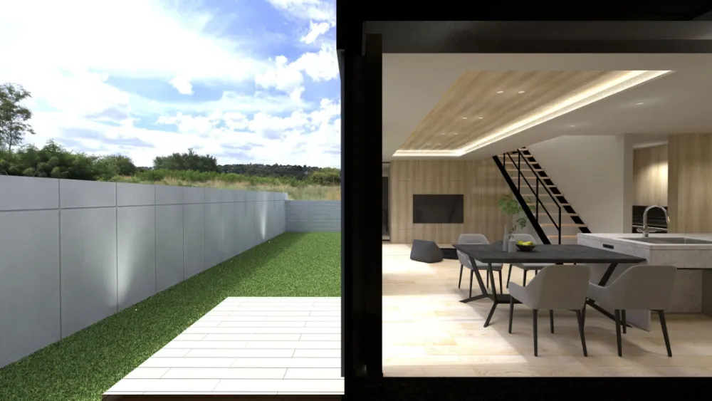 LDKに隣接する芝テラス