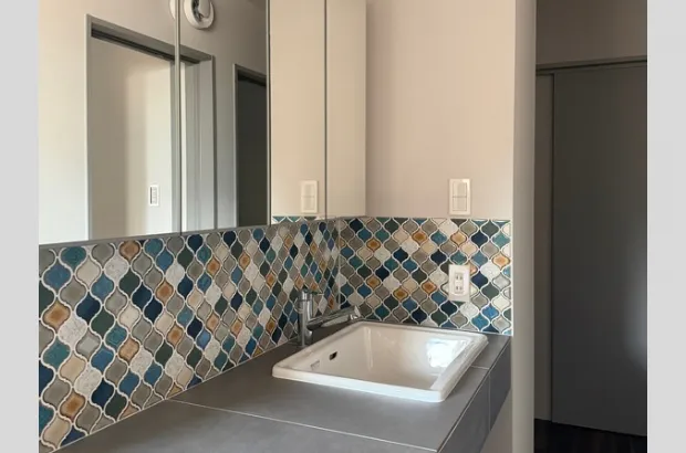 ＃コラベルタイル　＃造作洗面